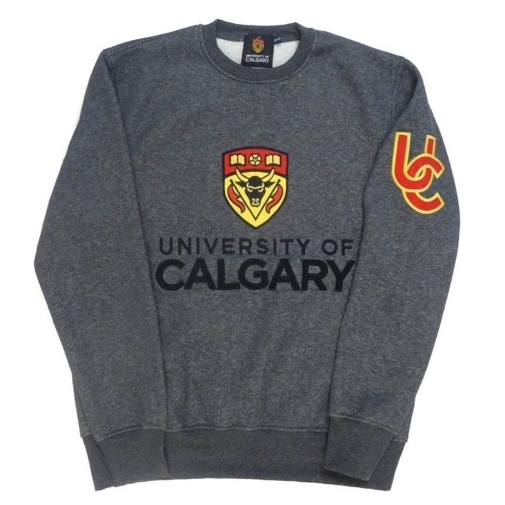 UNIVERSITY OF CALGARY Coat of Arms Motto Crew Sweatshirt, Medicine Faculty